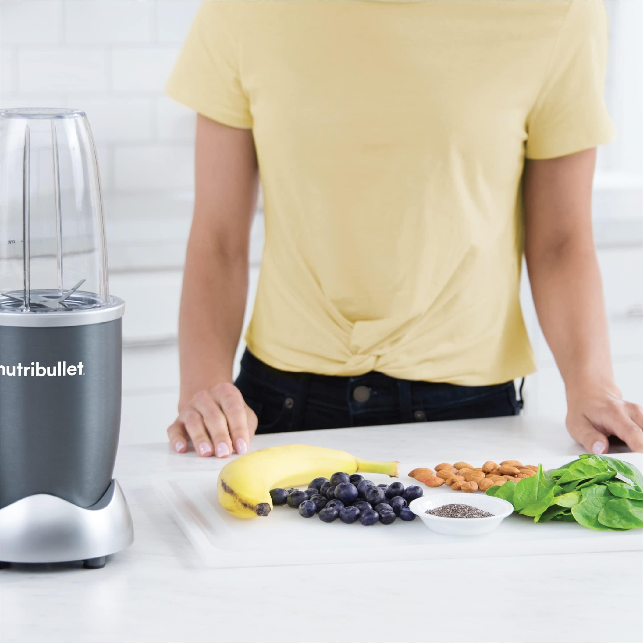 Nutri Bullet Grey Countertop Blender 600 Watt 1 year manufacturer warranty خلاط رمادي من نيوتري بوليت بقدرة 600 واط Nutri Bullet Grey Countertop Blender 600 Watt 1 year manufacturer warranty خلاط رمادي من نيوتري بوليت بقدرة 600 واط